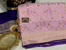 Pink Moonga Crepe Silk Designer Saree