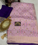 Pink Moonga Crepe Silk Designer Saree