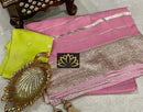 Pink Banarasi Semi Organza Designer Saree