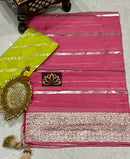 Pink Banarasi Semi Organza Designer Saree