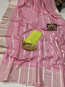 Pink Banarasi Semi Organza Designer Saree