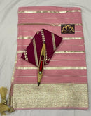 Pink Banarasi Semi Organza Designer Saree