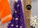 Purple Designer Khaddi Georgette Saree with Sequence Work Pallu