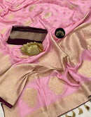 Pink Designer Khaddi Georgette Saree with Sequence Work Pallu