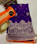 Purple Designer Khaddi Georgette Saree with Sequence Work Pallu