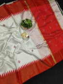 Catalogue - Pure Raw Silk Sarees with Contrast Temple Border