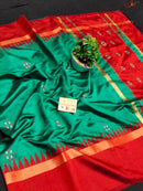 Catalogue - Pure Raw Silk Sarees with Contrast Temple Border