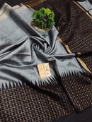 Pure Raw Silk Sarees with Temple Border Bindi Butti Saree