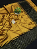 Pure Raw Silk Sarees with Temple Border Bindi Butti Saree