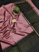 Pure Raw Silk Sarees with Temple Border Bindi Butti Saree