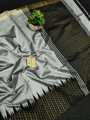 Pure Raw Silk Sarees with Temple Border Bindi Butti Saree
