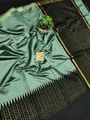 Pure Raw Silk Sarees with Temple Border Bindi Butti Saree