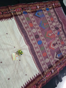 Pure Tussar Silk Saree with Dolabedi Work Pallu & Butta