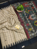 Pure Tussar Silk Saree with Dolabedi Work Pallu & Butta