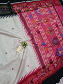 Pure Tussar Silk Saree with Dolabedi Work Pallu & Butta
