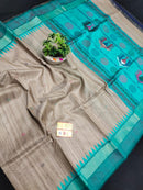Pure Tussar Silk Saree with Dolabedi Work Pallu & Butta