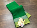 Green Wrinkle Mysore Crepe Silk Saree with Silver & Gold Zari Border