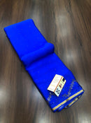 Royal Blue Wrinkle Crepe Silk Saree with Swarovski Stone Work