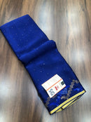 Navy Blue Wrinkle Crepe Silk Saree with Swarovski Stone Work
