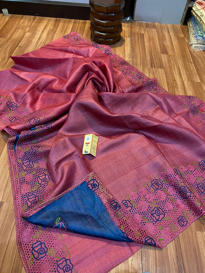 Catalogue - Pure Handloom Tussar Silk Cutwork Sarees