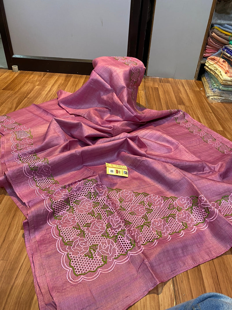 Catalogue - Pure Handloom Tussar Silk Cutwork Sarees