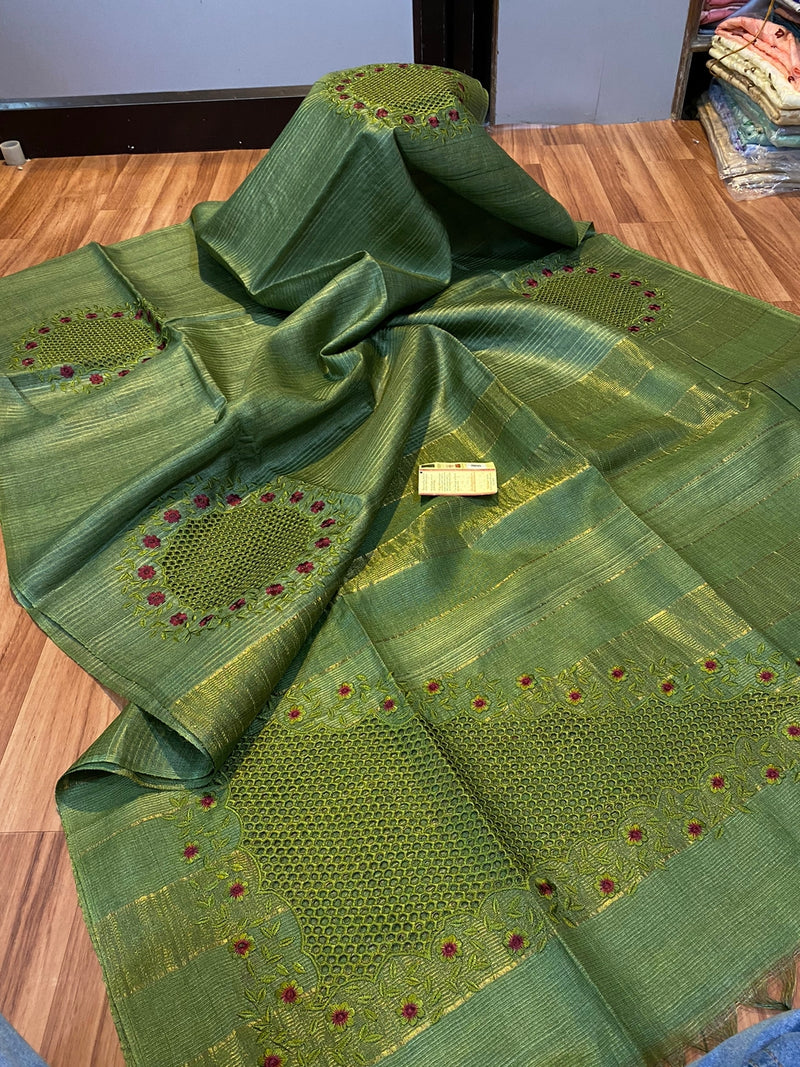 Catalogue - Pure Handloom Tussar Silk Cutwork Sarees