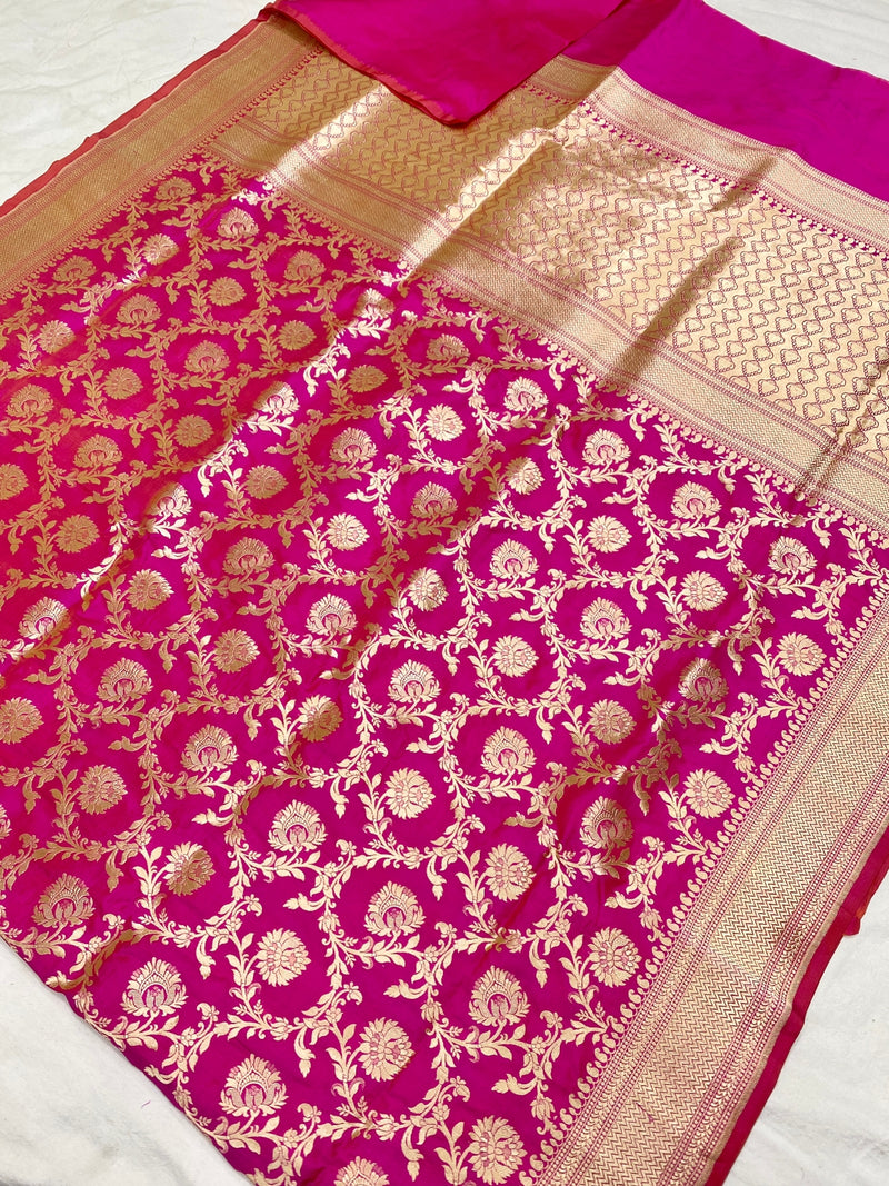 Catalogue - Pure Katan Banarasi Jangla Sarees Collection