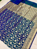 Catalogue - Pure Katan Banarasi Jangla Sarees Collection