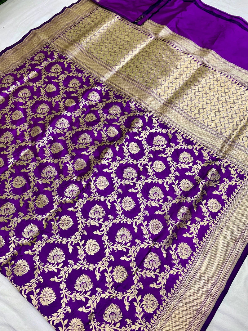 Catalogue - Pure Katan Banarasi Jangla Sarees Collection