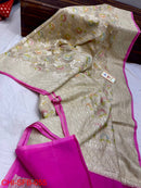 Catalogue - Pure Banarasi Khaddi Georgette Brush Painted Silk Sarees