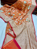 Catalogue - Pure Banarasi Khaddi Georgette Brush Painted Silk Sarees