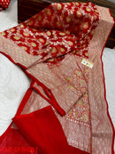 Catalogue - Pure Banarasi Khaddi Georgette Brush Painted Silk Sarees