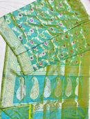 Catalogue - Pure Banasras Handloom Katan Khadiyal Meenedar Jangla Saree
