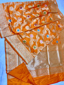 Catalogue - Pure Banasras Handloom Katan Khadiyal Meenedar Jangla Saree