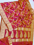 Catalogue - Pure Banasras Handloom Katan Khadiyal Meenedar Jangla Saree