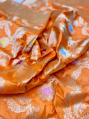 Catalogue - Pure Banasras Handloom Katan Khadiyal Meenedar Jangla Saree