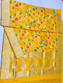 Catalogue - Pure Banasras Handloom Katan Khadiyal Meenedar Jangla Saree