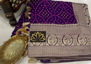 Purple Designer Khaddi Georgette Saree with Bandinin Design