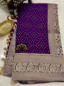 Purple Designer Khaddi Georgette Saree with Bandinin Design