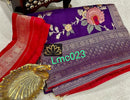 Purple Moonga Crepe Silk Designer Saree