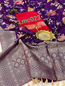 Purple Moonga Crepe Silk Designer Saree