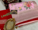 Pink Moonga Crepe Silk Designer Saree