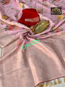 Pink Moonga Crepe Silk Designer Saree