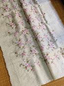 Half White Organza Saree with Minadaar Embroidery Work &  Pearl Style Scallop Border