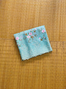 Blue Organza Saree with Minadaar Embroidery Work &  Pearl Style Scallop Border