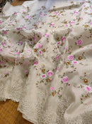 Catalogue - Organza Sarees with Minadaar Embroidery Work &  Pearl Style Scallop Border