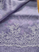 Lavender Organza Saree with Minadaar Embroidery Work &  Pearl Style Scallop Border