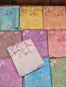 Catalogue - Organza Sarees with Minadaar Embroidery Work &  Pearl Style Scallop Border