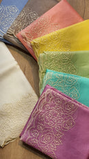 Catalogue - Organza Sarees with Pearl Embroidery Cutwork Scallop Border