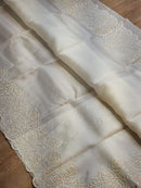 Catalogue - Organza Sarees with Pearl Embroidery Cutwork Scallop Border